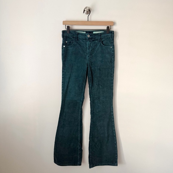 Pilcro and the Letterpress Teal Corduroy Flare Pants - Picture 2 of 12
